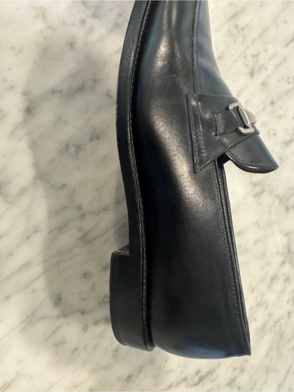 Allen Edmonds Black Leather Bit-Detail Loafers Burbank